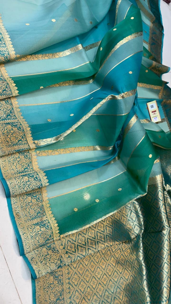 Handloom Kora saree organza saree women saree blouse SaffronFashion