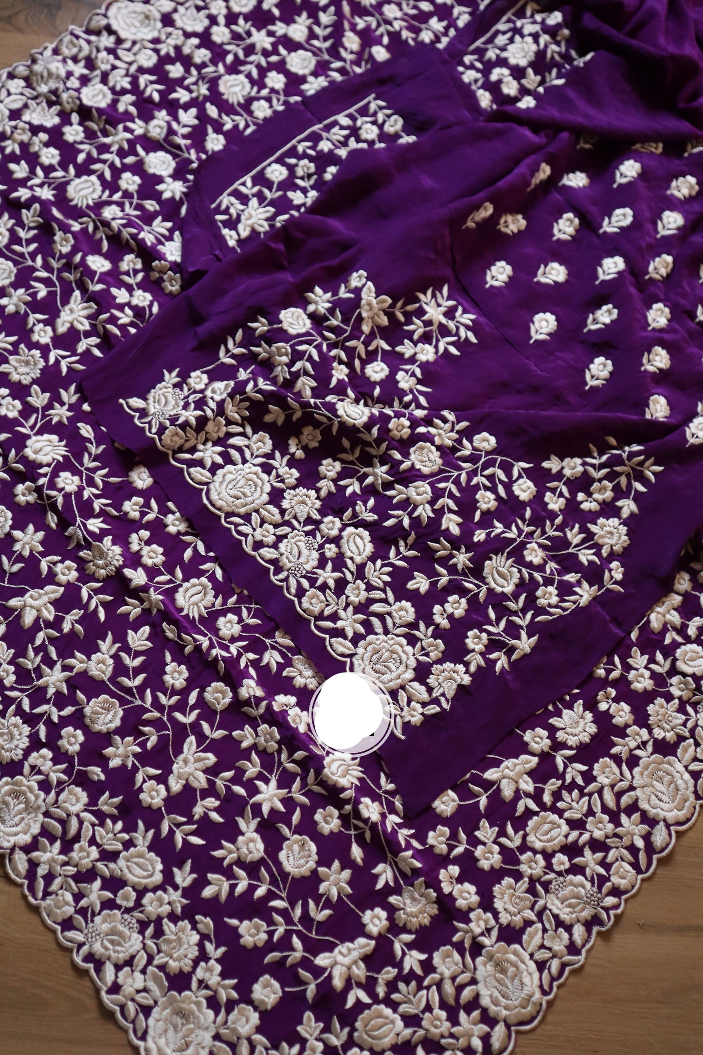 Luvisha Parsi inspired saree crepe beautiful sarees - Saffronfashionindia