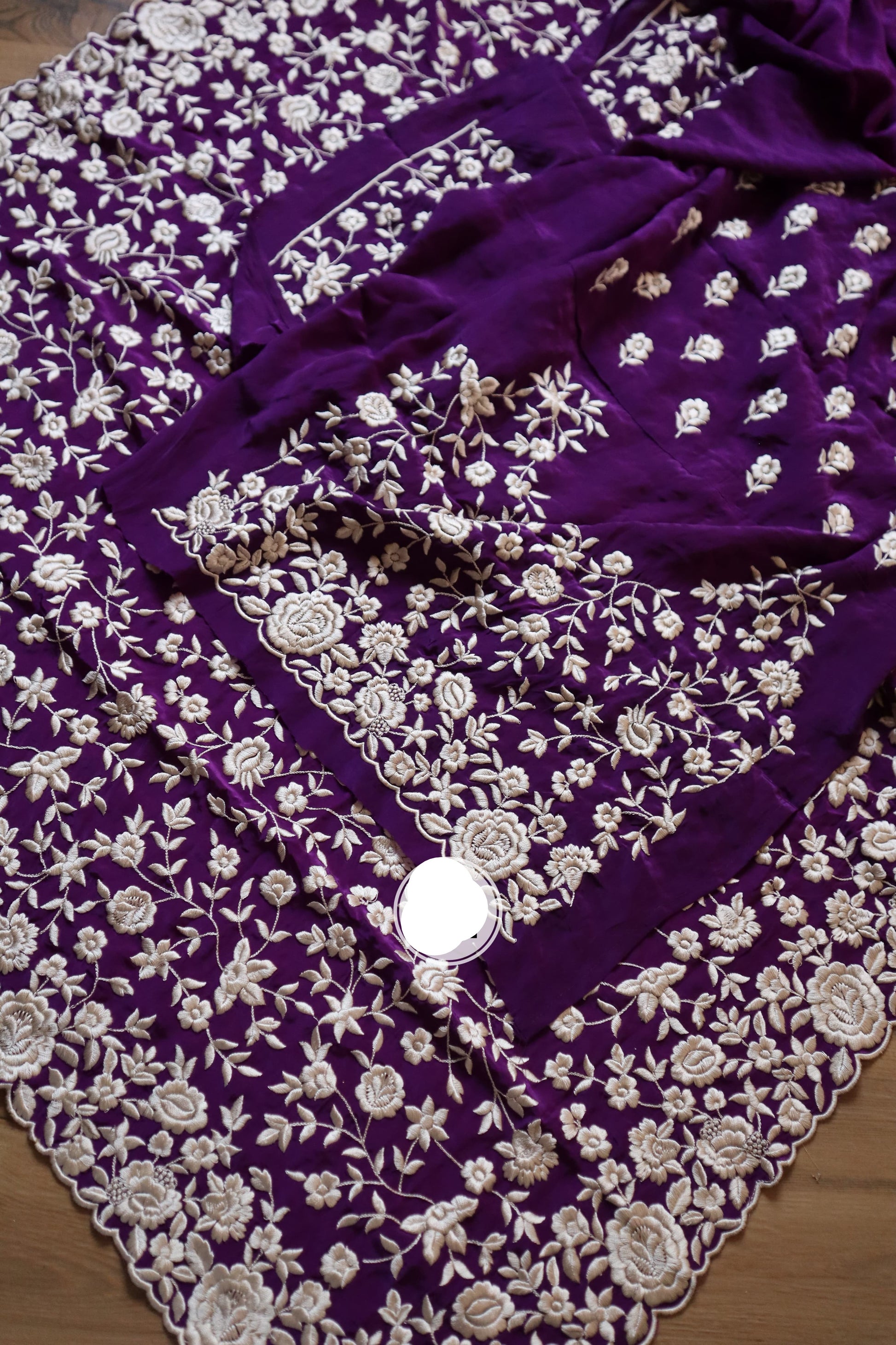 Luvisha Parsi inspired saree crepe beautiful sarees - Saffronfashionindia