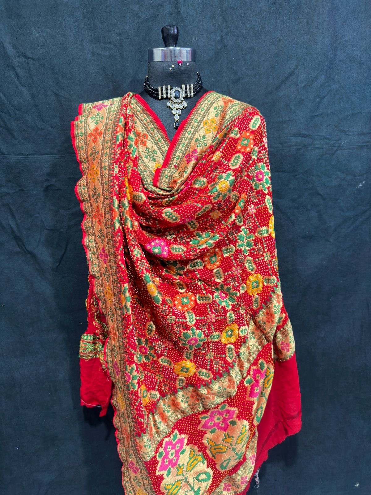 Rai Bandhej Banarsi Bandhani Dupatta Traditional Dupatta - Saffronfashionindia