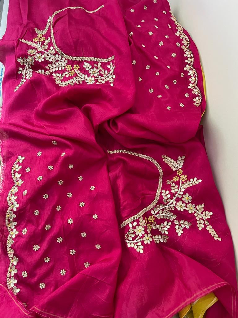 Alima striped tissue partywear saree - Saffronfashionindia
