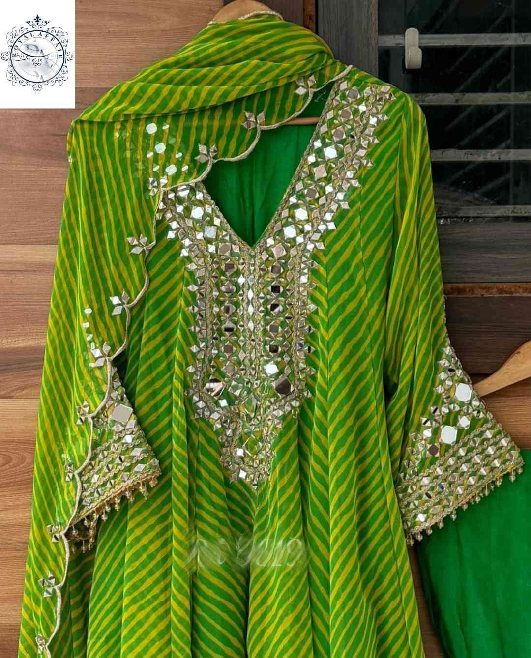 Lehariya Anarkali salwar suit women dresses SaffronFashion