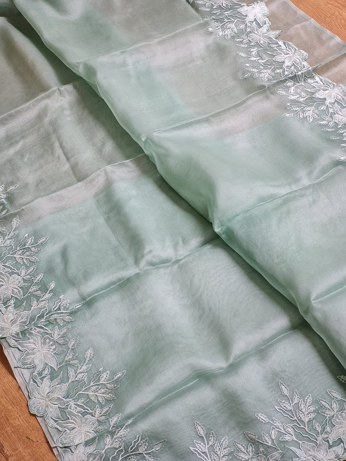 Ivisha Organza silk saree Indian wedding sarees blouse SaffronFashion
