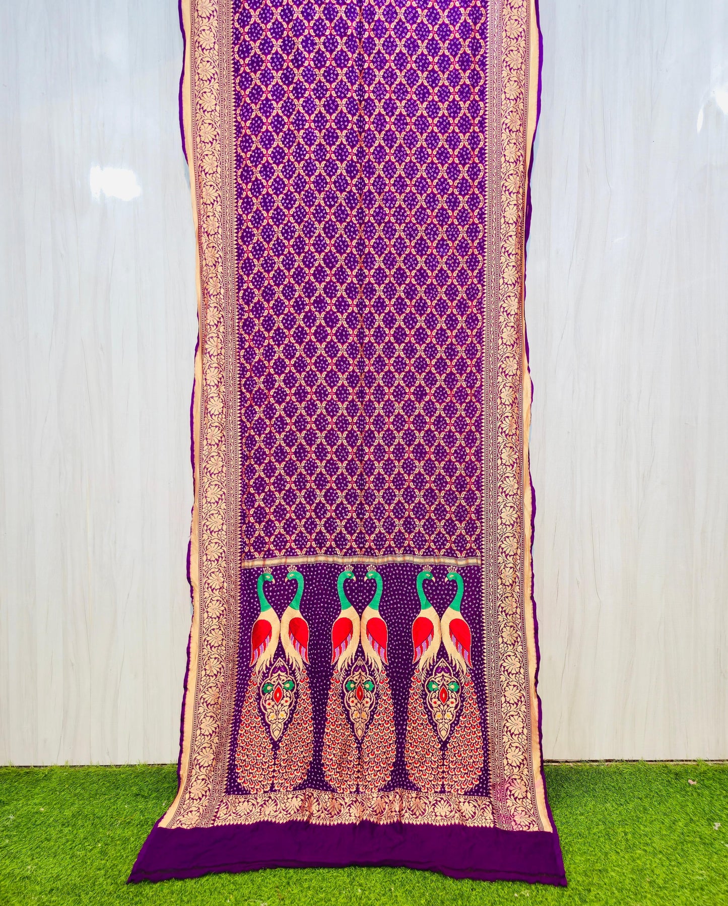 Purple Banarsi saree meenakari saree Indian sarees blouse SaffronFashion