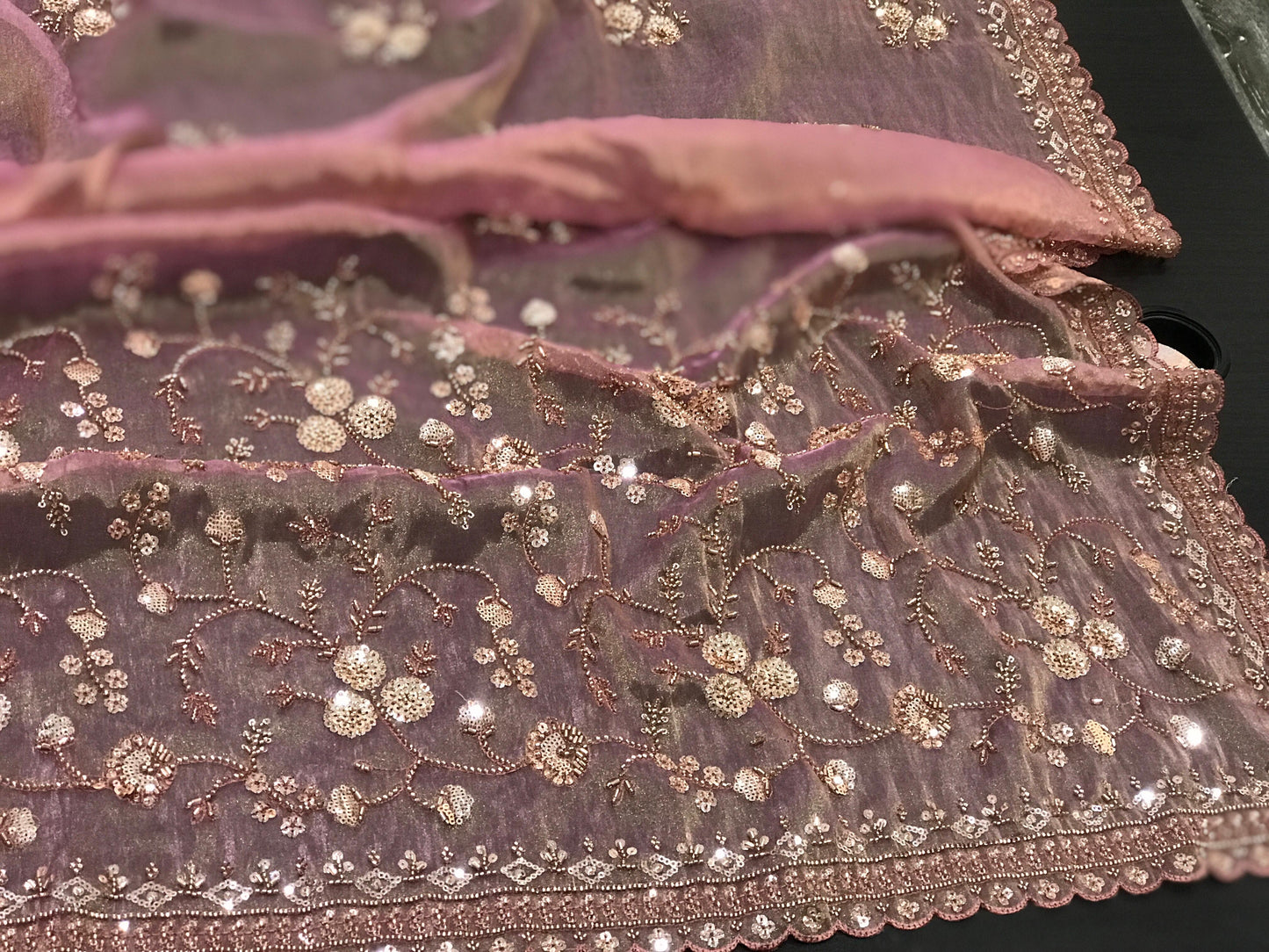 Elegant handwork saree floral sarees Indian sari blouse SaffronFashion
