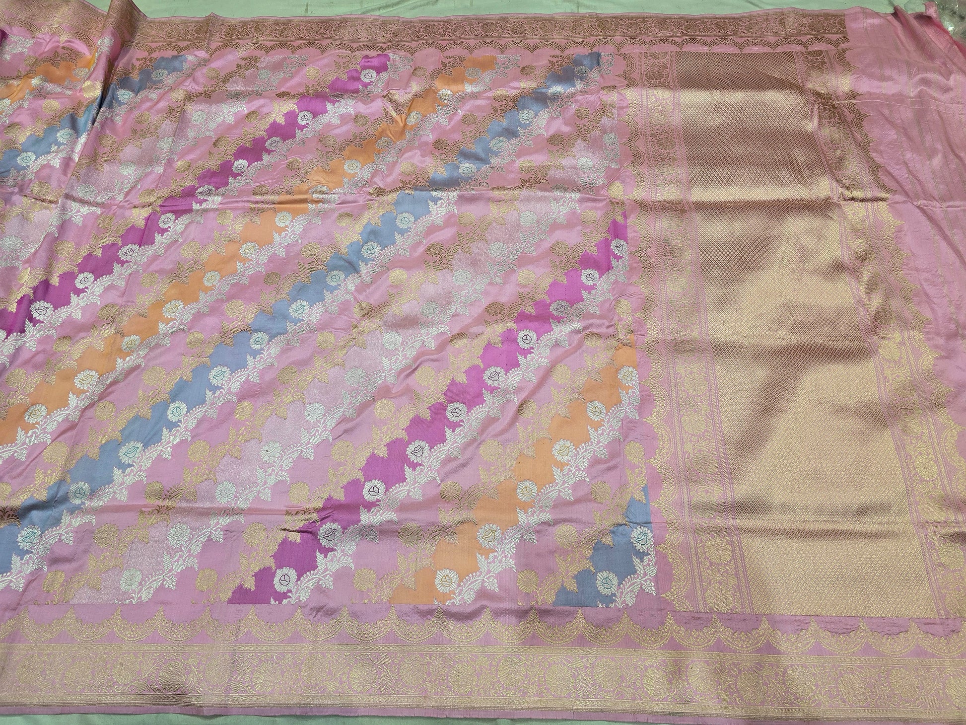 Rushika rangkat saree Banarsi saree traditional sari Indian saree rangkat sarees - Saffronfashionindia