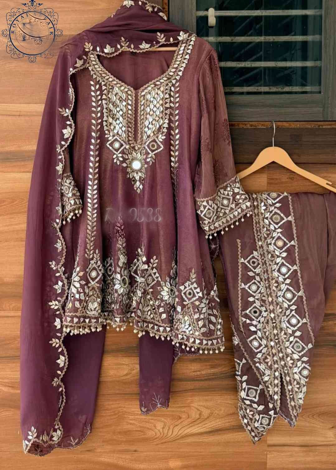 Designer inspired stitched dress wedding dresses gottapatti dress for women SaffronFashion