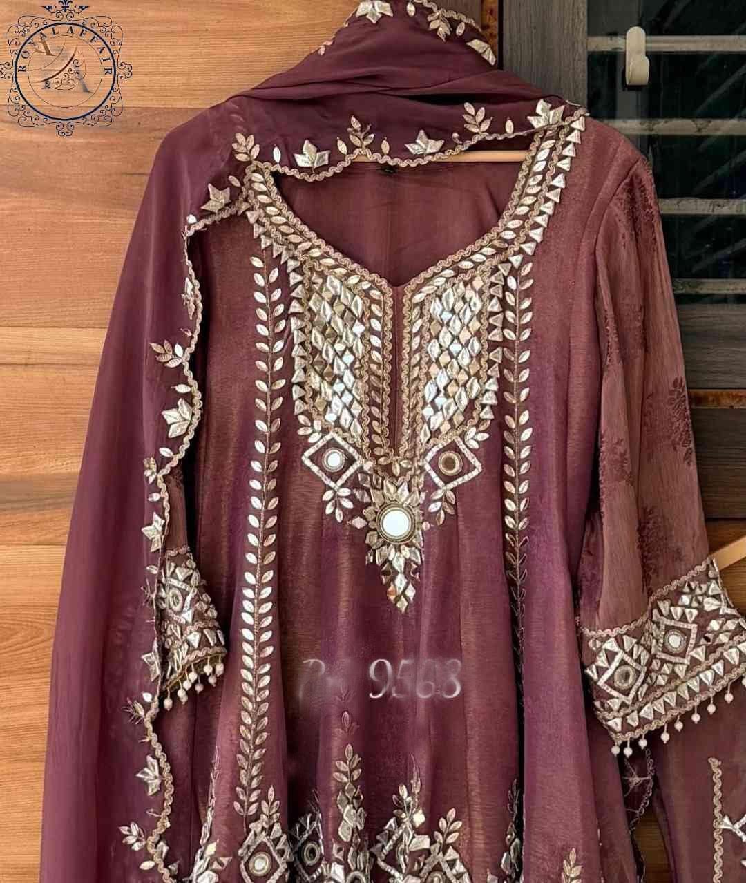 Designer inspired stitched dress wedding dresses gottapatti dress for women SaffronFashion