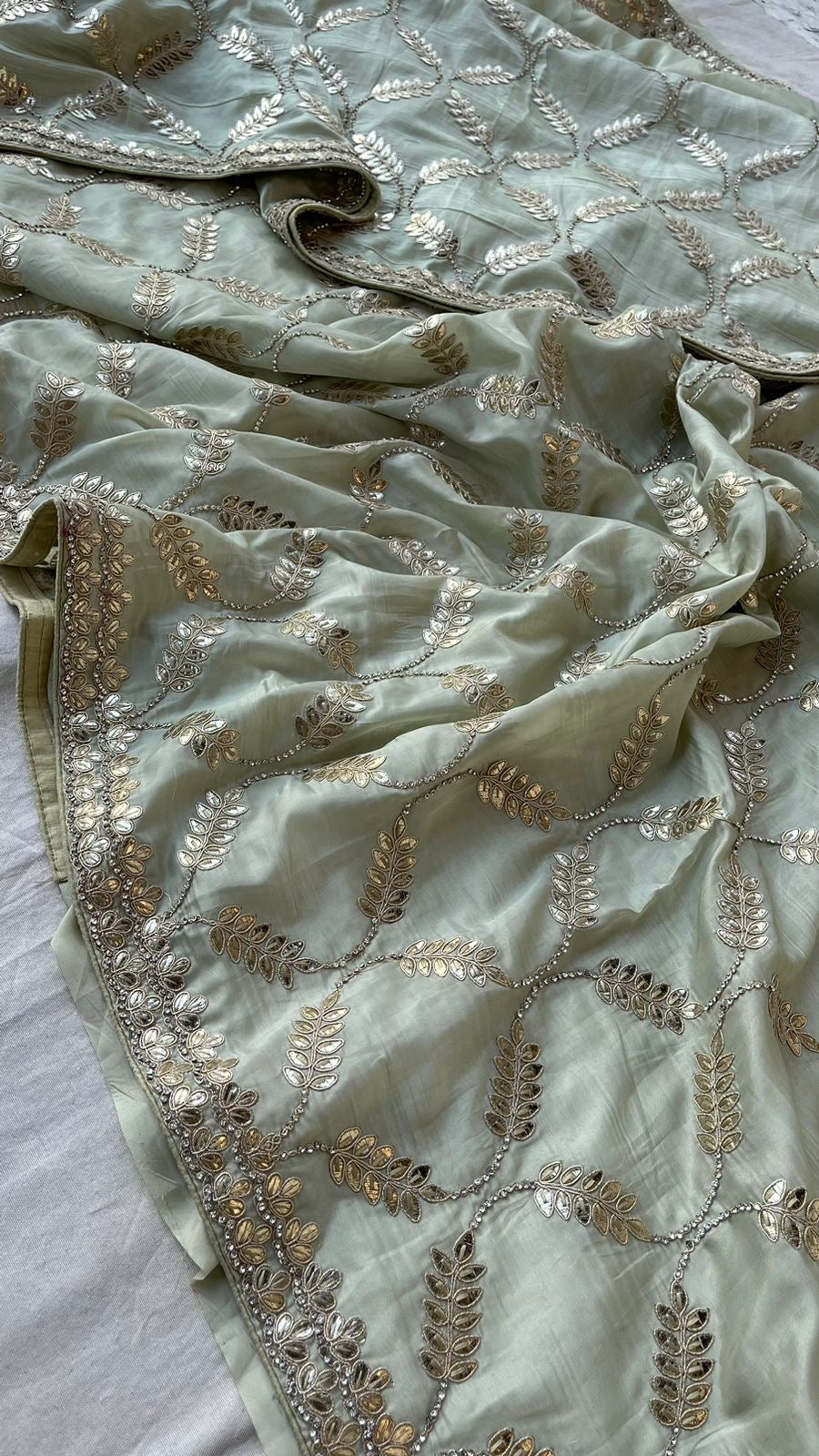Kora Silk Satin Gottapatti Saree Indian Traditional sarees - Saffronfashionindia