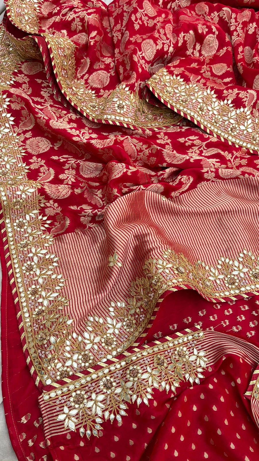 Yashoda Gottapatti Khaddi Gorgette Sarees - Saffronfashionindia