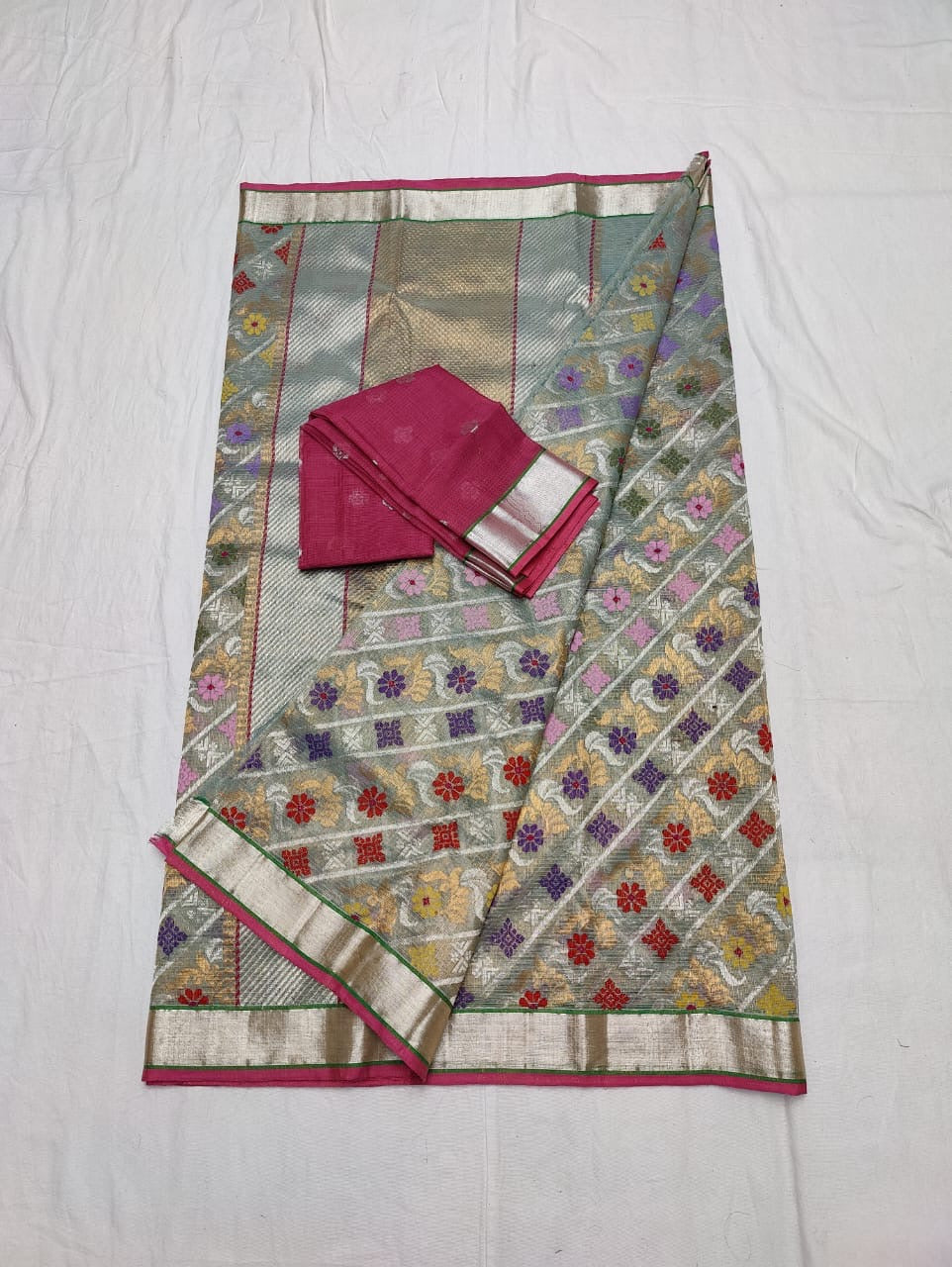 Kanzani zari Kota Indian saree - Saffronfashionindia