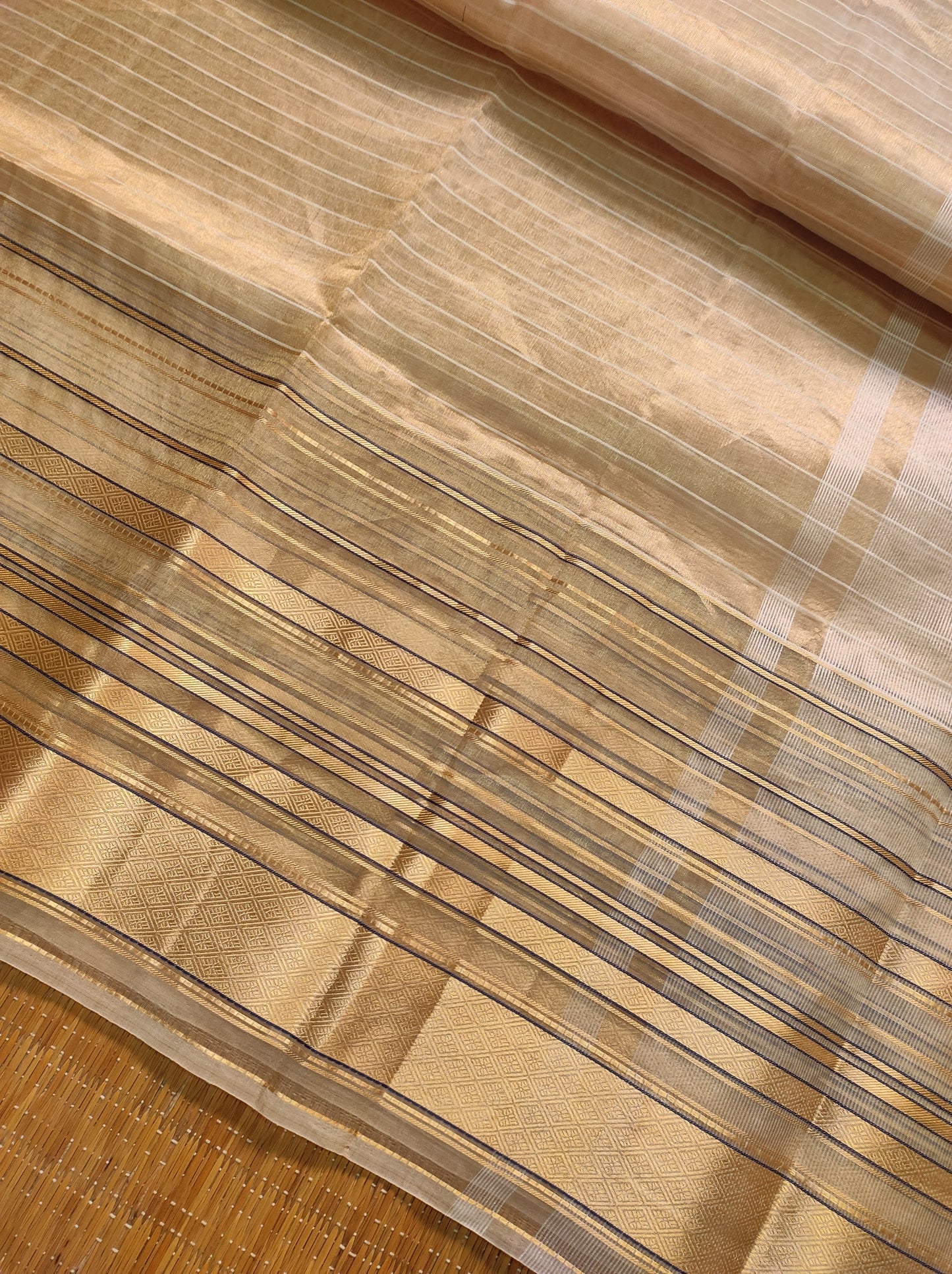 Chiniya Striped tissue sarees - Saffronfashionindia