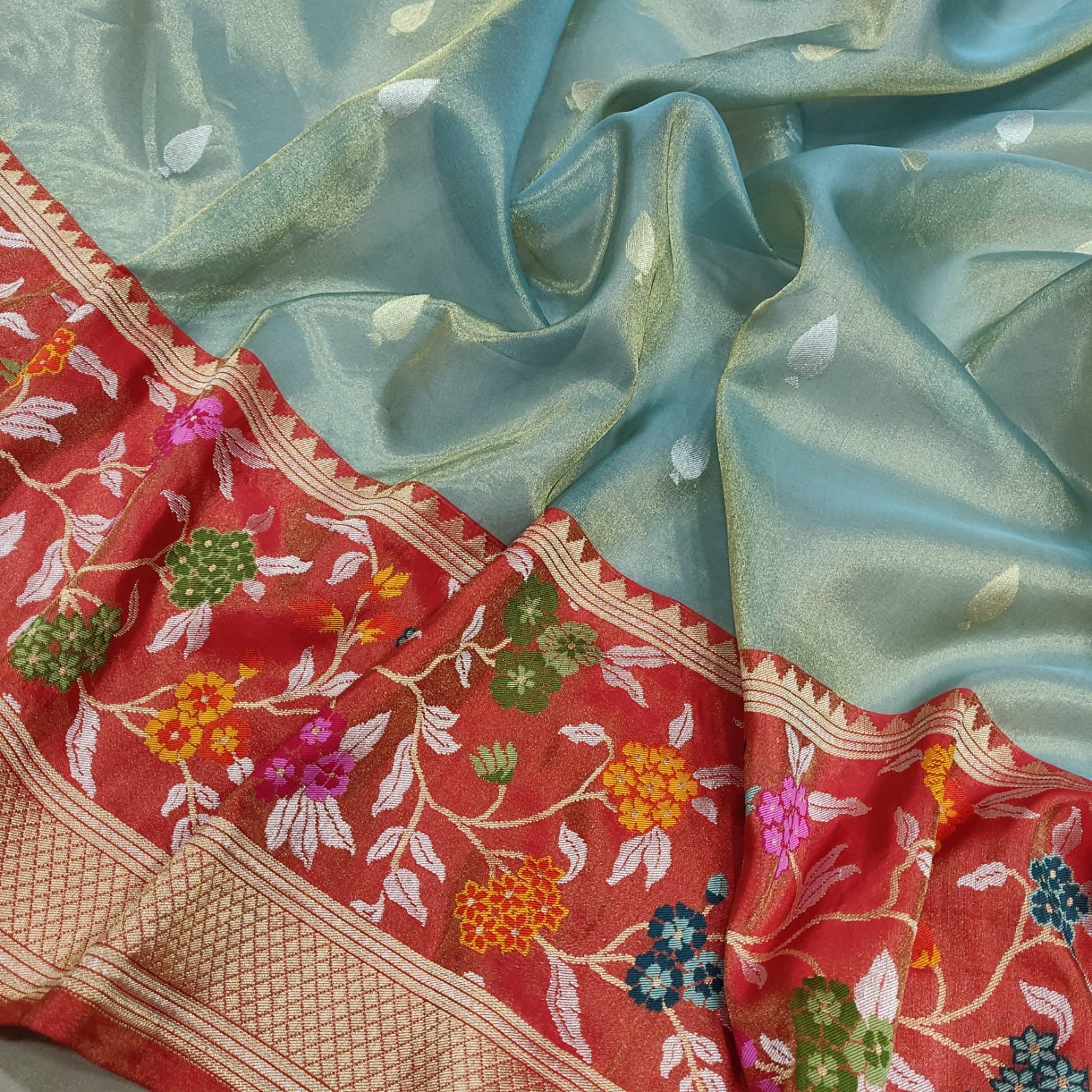 Aneha Tissue Handwoven Saree women sari - Saffronfashionindia