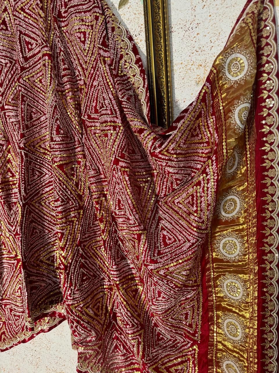 Monasila Gajji silk dupatta traditional dupattas Indian dupatta - Saffronfashionindia
