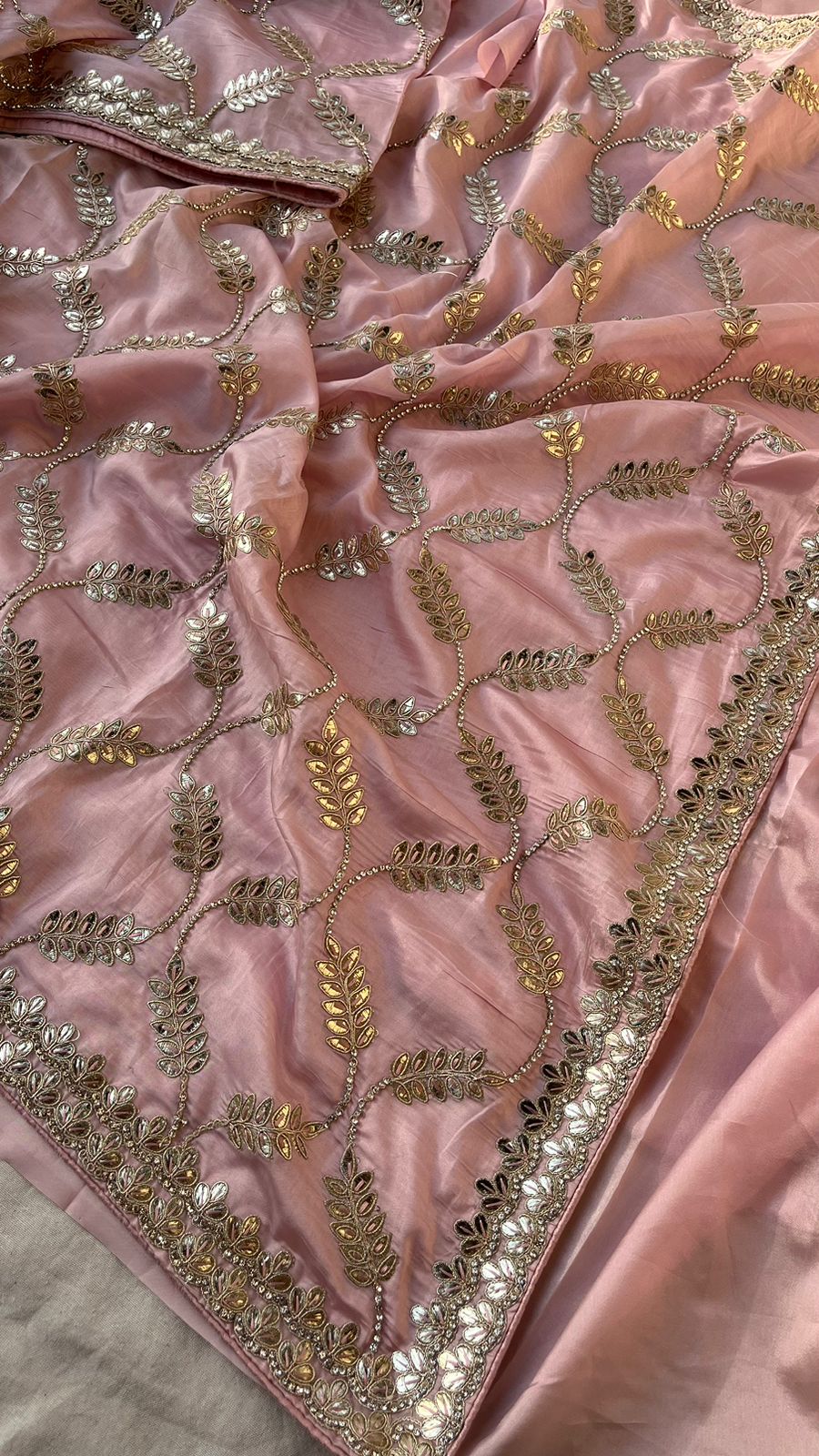 Kora Silk Satin Gottapatti Saree Indian Traditional sarees - Saffronfashionindia