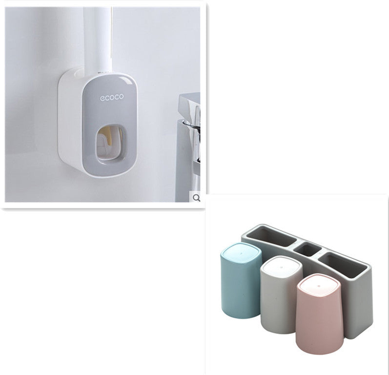 Wall Mounted Automatic Toothpaste Holder Bathroom Accessories Set Dispenser - Saffronfashionindia