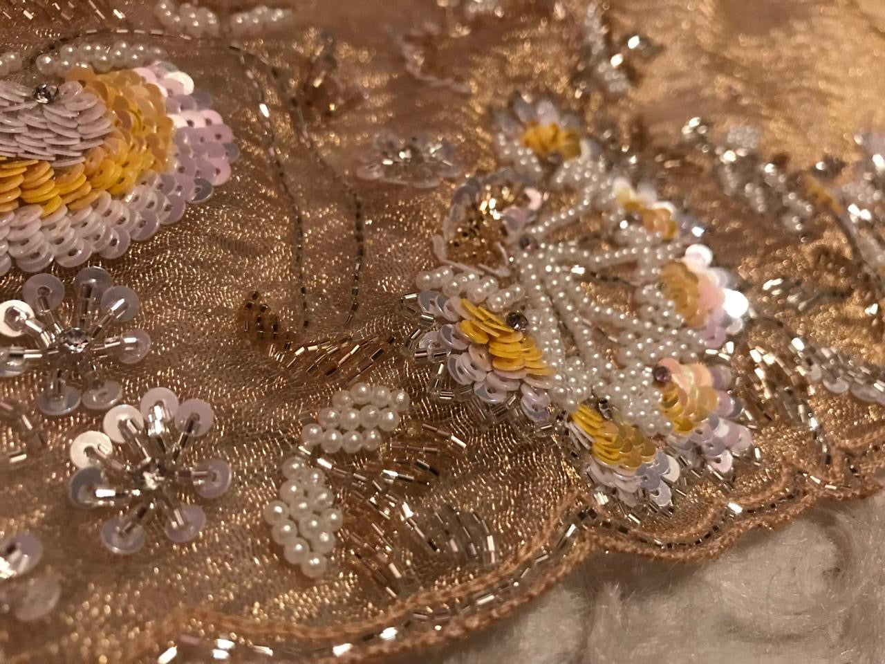 Golden tissue premium Saree Wedding sari blouse SaffronFashion