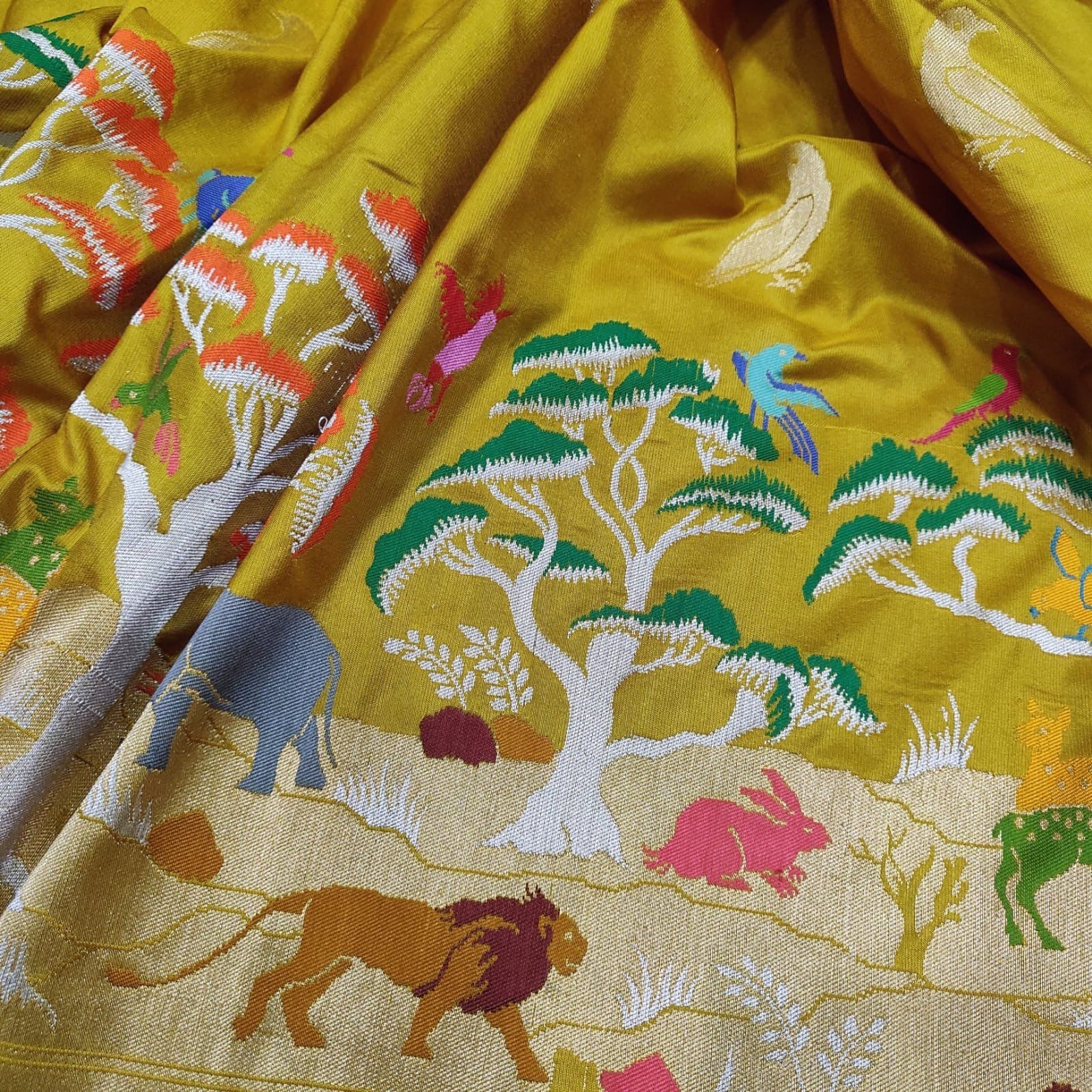 Katan silk handwoven saree Indian saree SaffronFashion