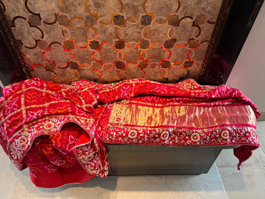 Bridal saree Gajji silk saree Indian sarees - Saffronfashionindia