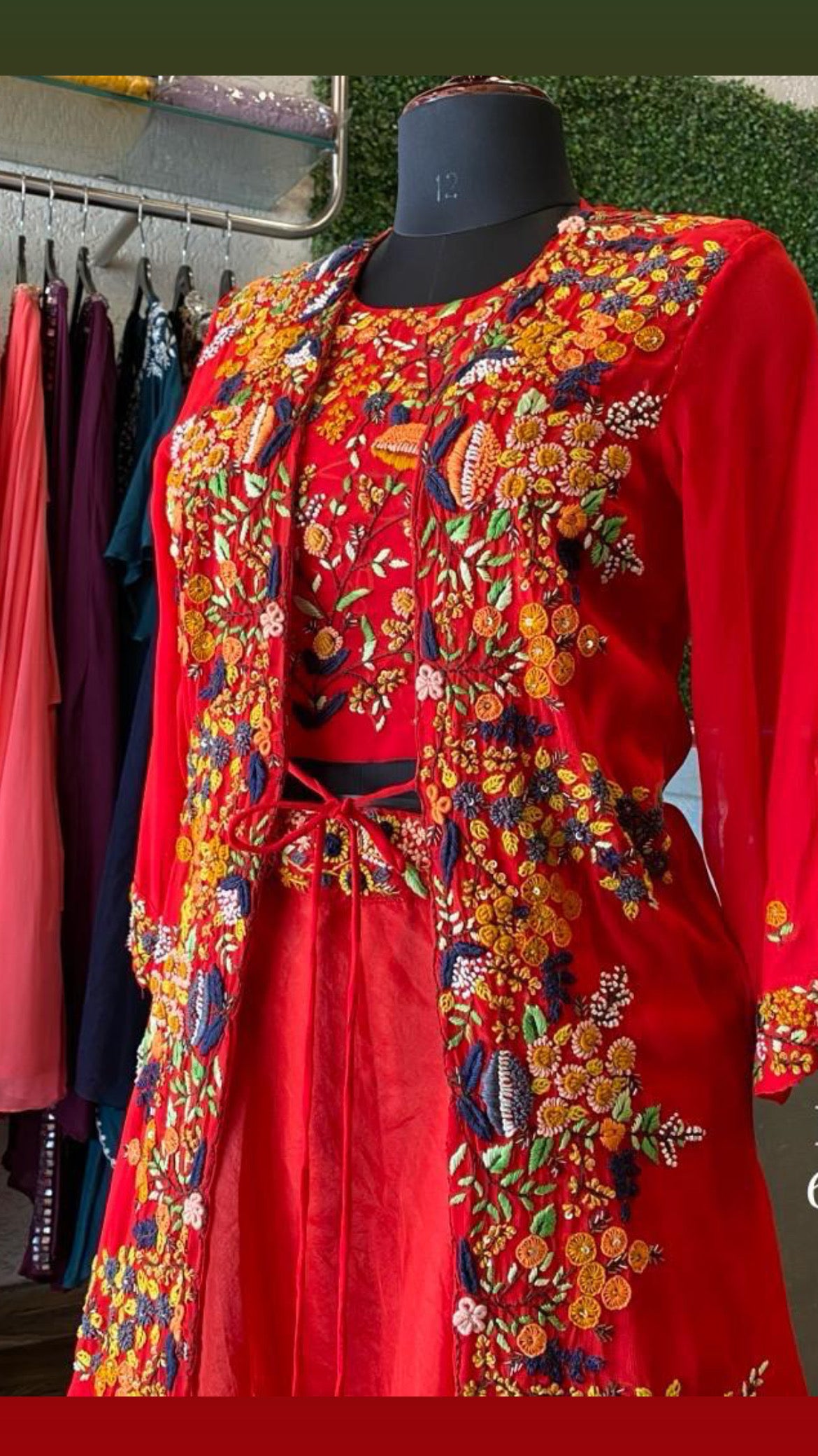 Red ridding indowestern dress - Saffronfashionindia
