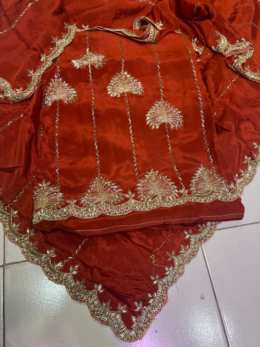 Punjabi crepe chinon suit Indian Salwar suit - Saffronfashionindia