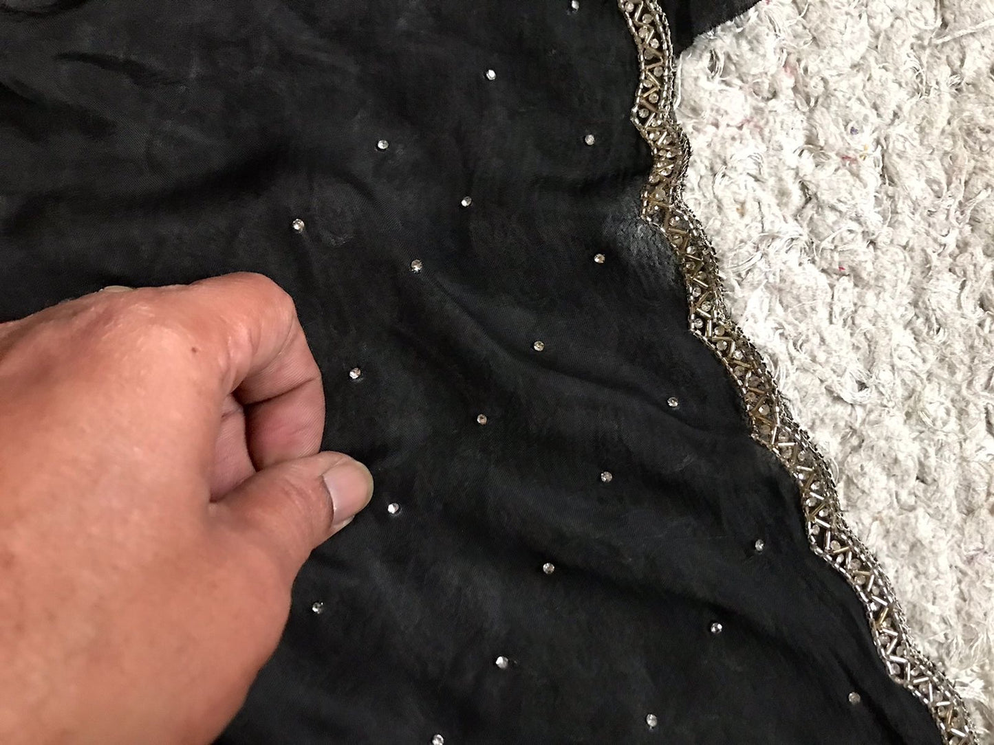 Black premium saree Chinon silk saree partywear women sarees blouse SaffronFashion