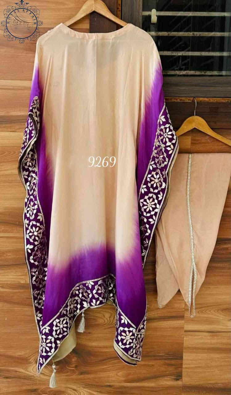 Designer Silk Kaftan Partywear kaftan set gottapatti kaftan - Saffronfashionindia