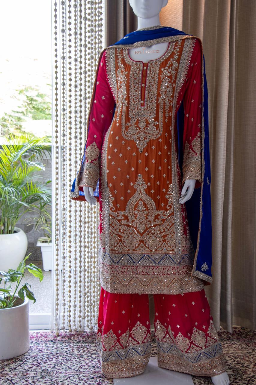 Pakistani inspired gharara Dress traditional dress - Saffronfashionindia