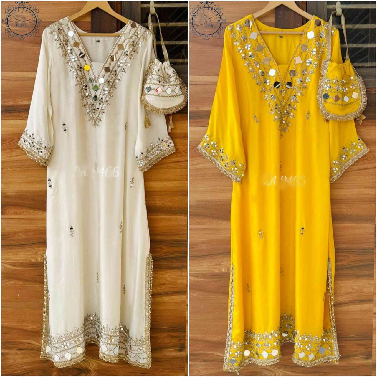 Silk designer stitched shirt Partywear dress Saffronfashionindia