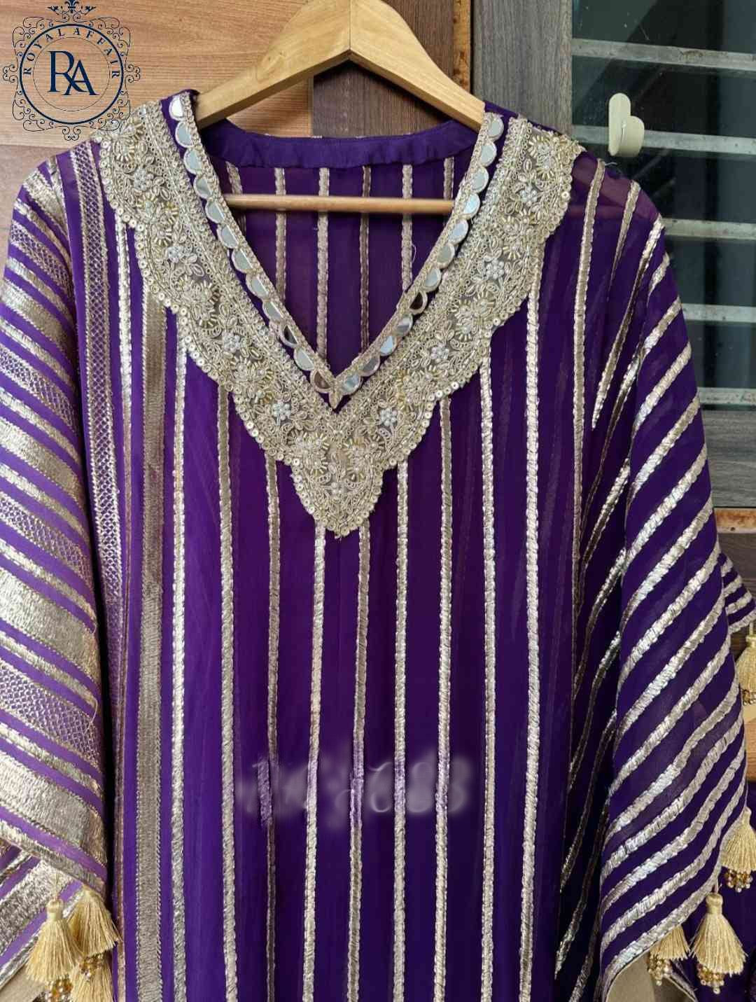 Partywear Kaftan Set Georgette kaftan set SaffronFashion