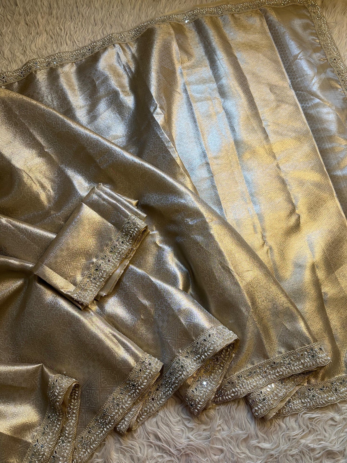 Malvika saree Kanjeevaram silk zari saree blouse SaffronFashion