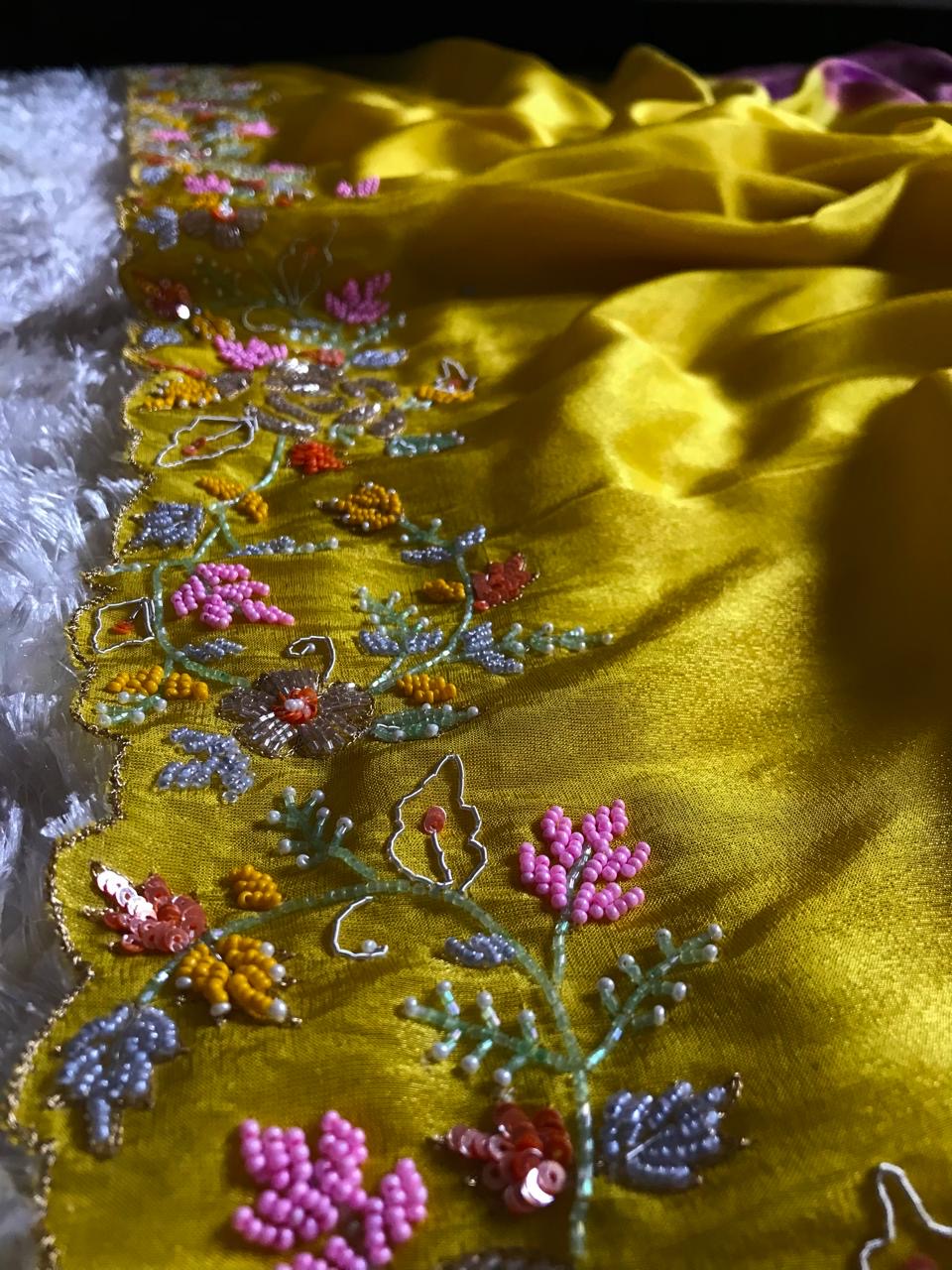 Premium Zari tissue silk saree Partywear sarees - Saffronfashionindia