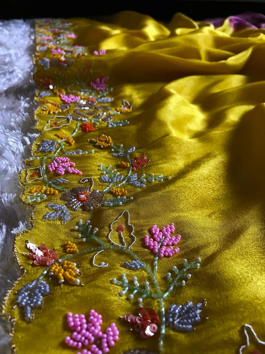 Premium Zari tissue silk saree Partywear sarees - Saffronfashionindia