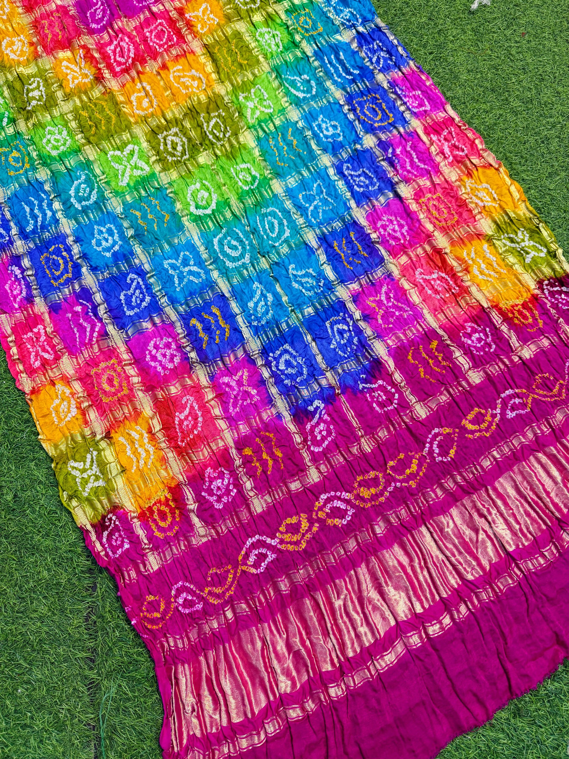 Multicolour dupatta gajji silk dupatta gharchola dupatta Saffronfashionindia