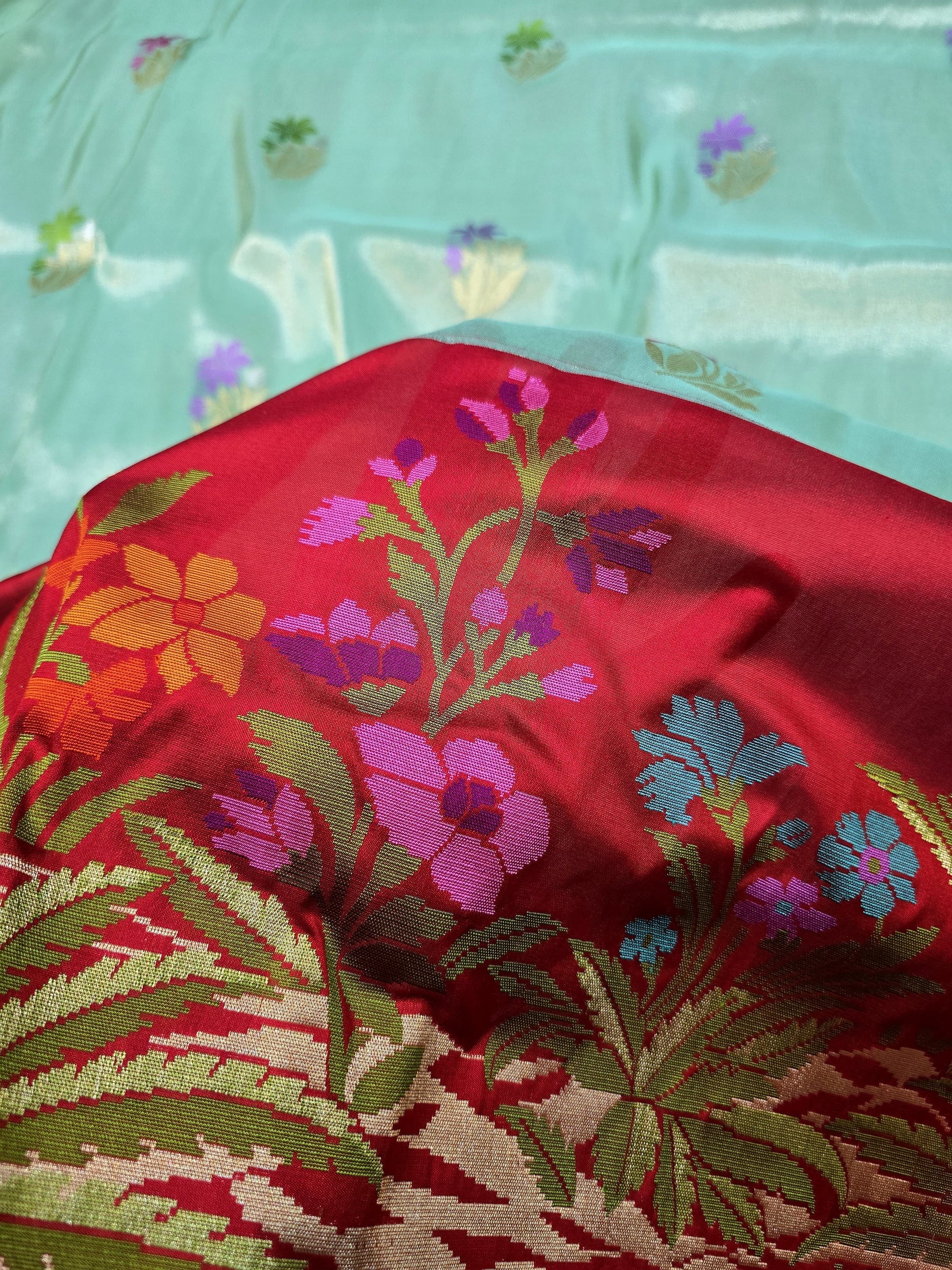 Vintage Banarsi katan silk saree Indian sarees Traditional sari blouse SaffronFashion