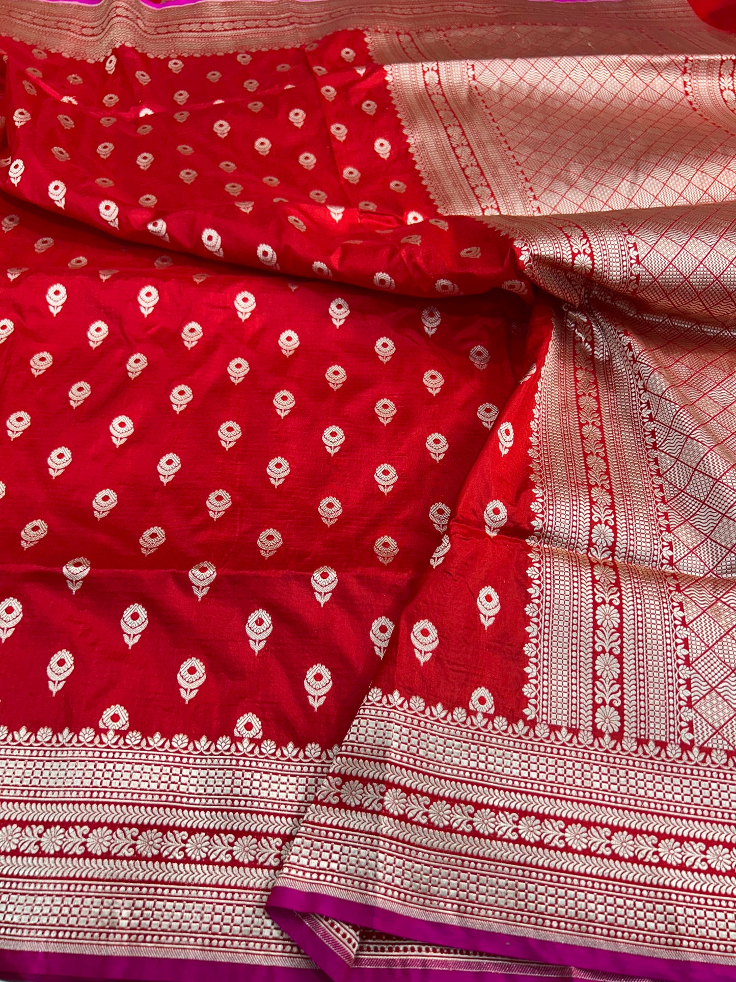 Sinduri saree katan silk saree weaving saree blouse Saffronfashionindia
