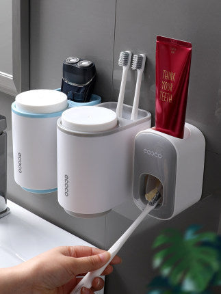 Wall Mounted Automatic Toothpaste Holder Bathroom Accessories Set Dispenser - Saffronfashionindia