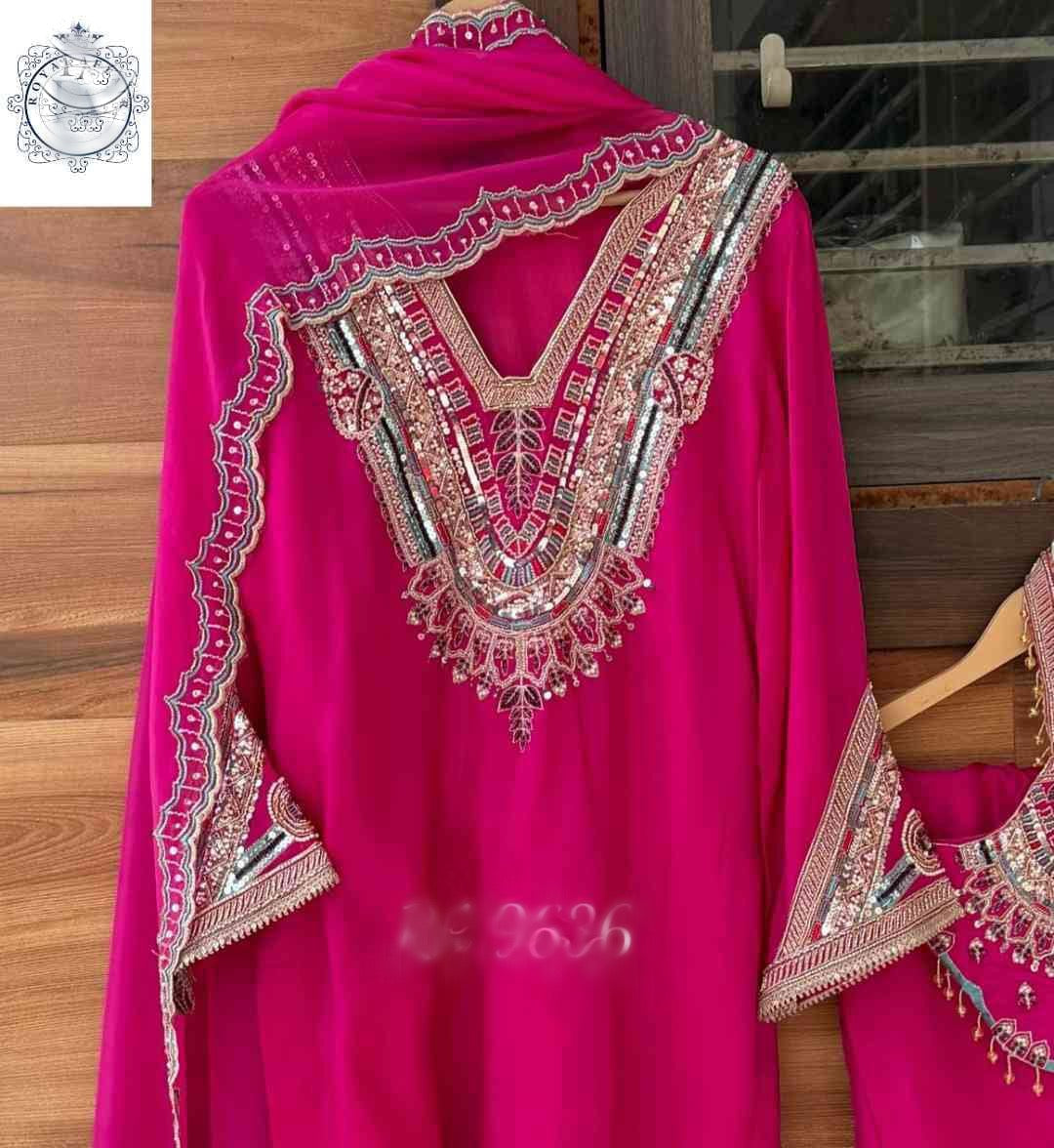 Embroidered Salwar Suit with Dupatta | Pakistani Style Designer Suit SaffronFashion