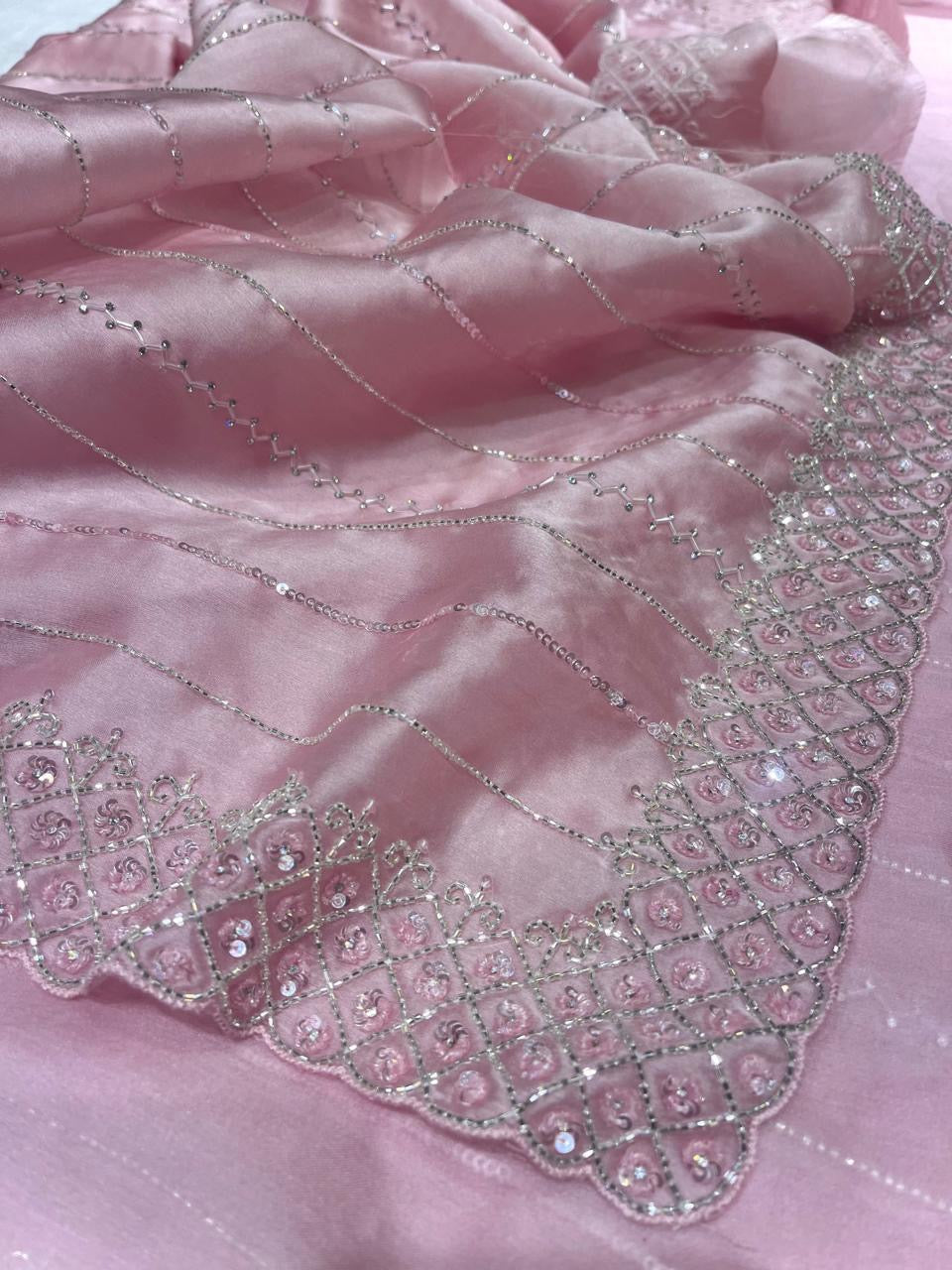 Lavisha organza saree Indian saree sequence sarees - Saffronfashionindia