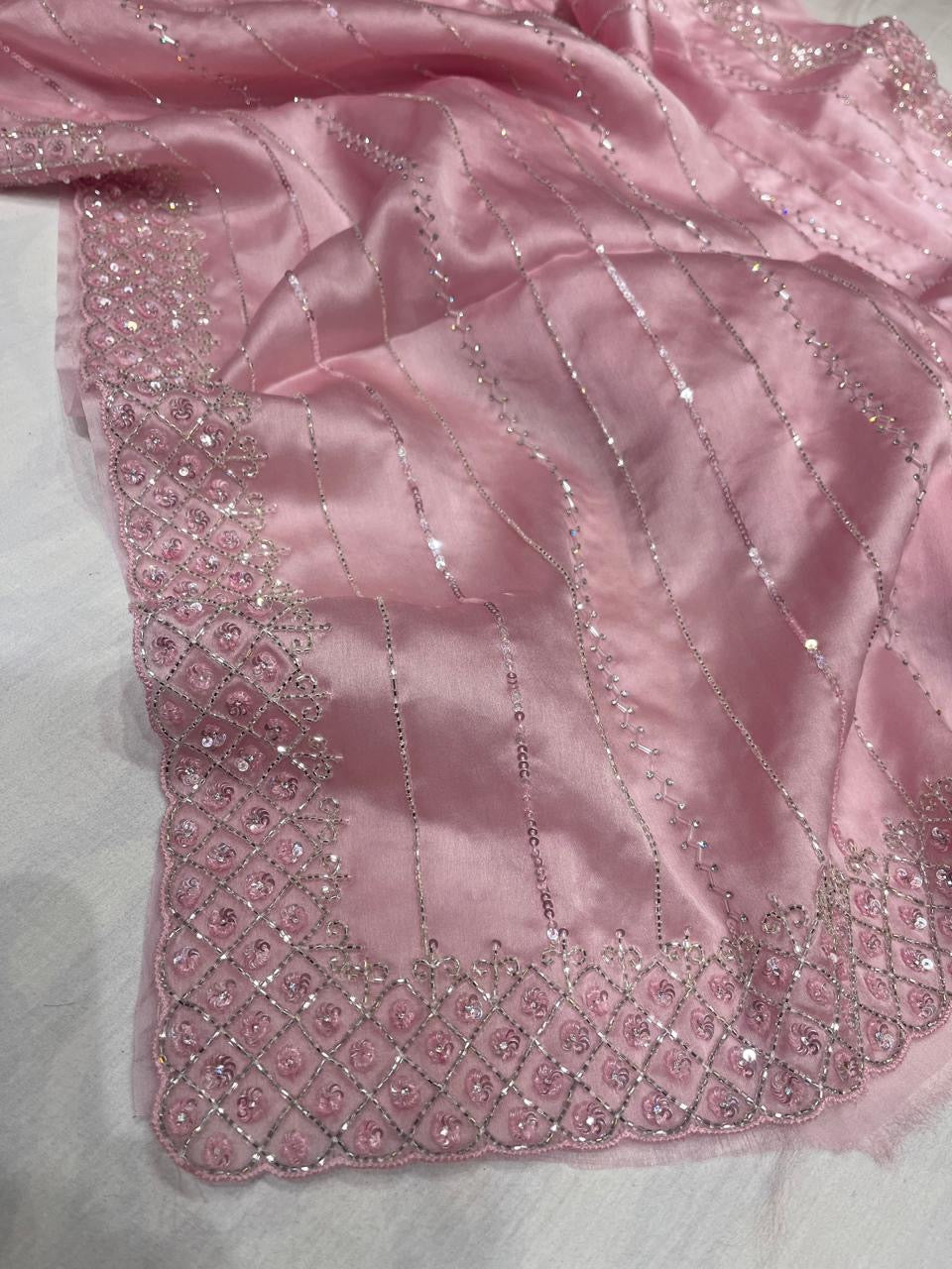 Lavisha organza saree Indian saree sequence sarees - Saffronfashionindia
