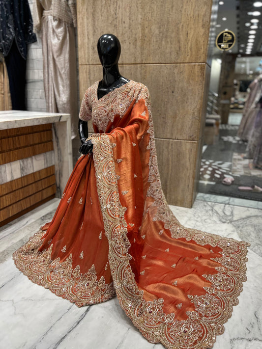 Silk Kanjeevaram saree Indian sarees traditional sari blouse for women wedding sarees SaffronFashion