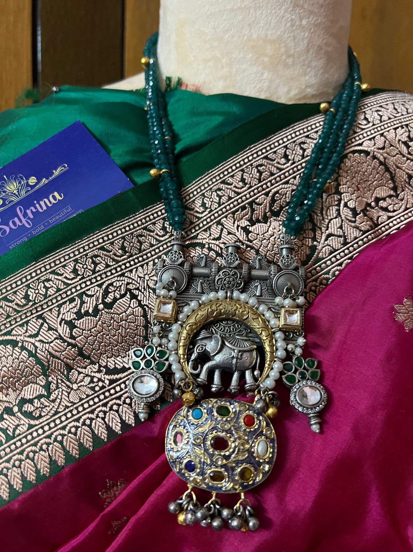 Pink silk Kanchipuram saree traditional sari - Saffronfashionindia