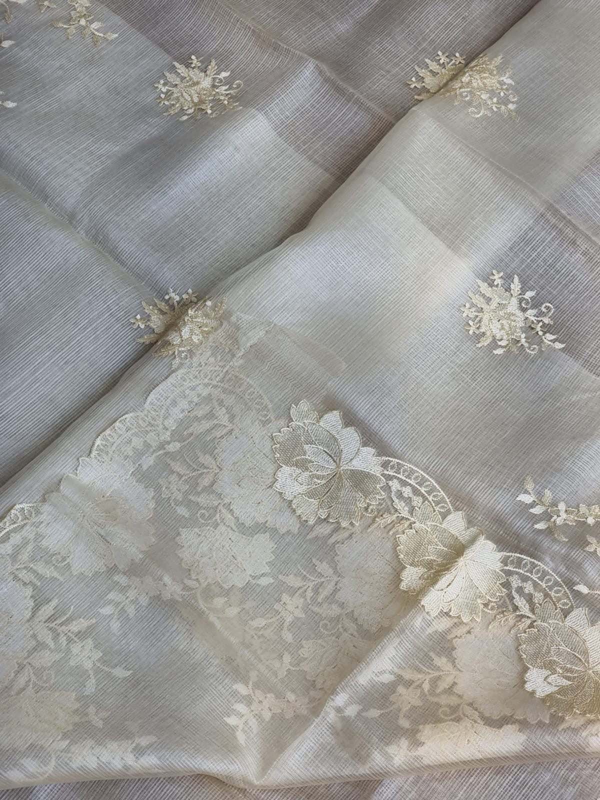 Floral kota saree tussar saree Indian sari blouse - Saffronfashionindia