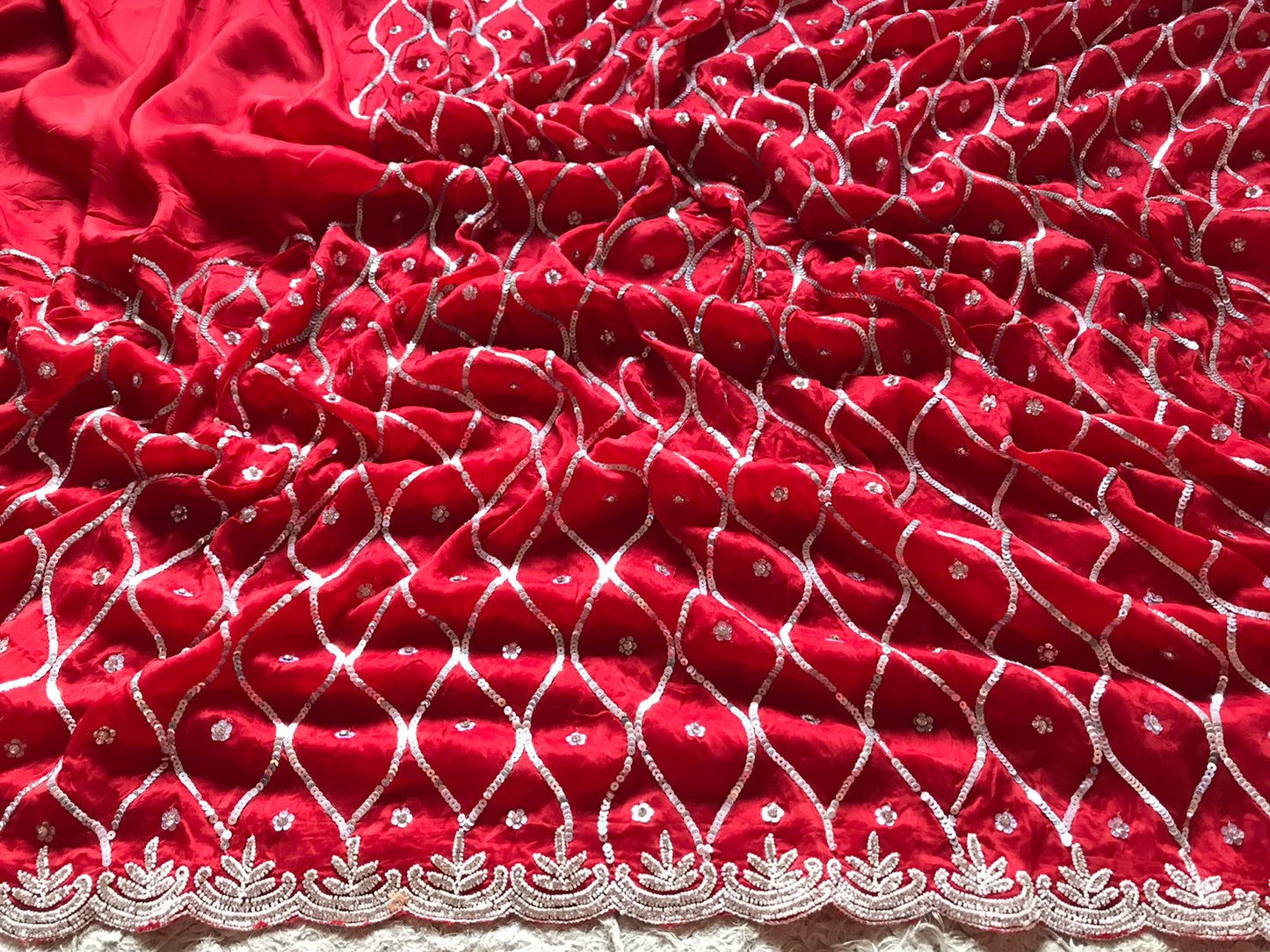 Silky soft pure organza Embroidered Saree - Saffronfashionindia