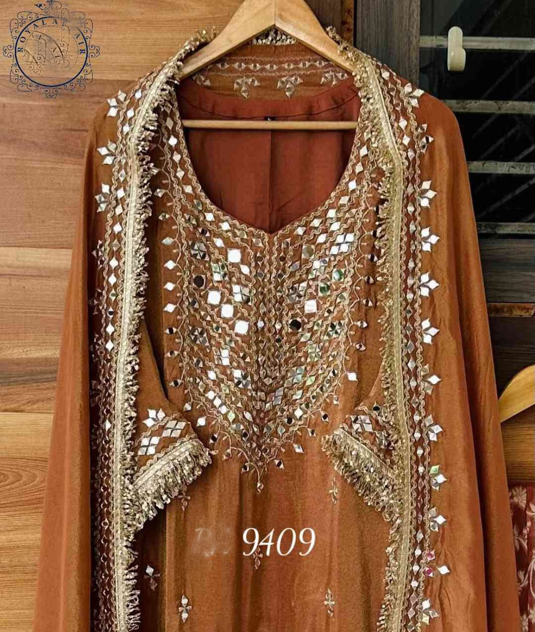 Ravika shimmer dress tissue dress  Indian dress embroidered set SaffronFashion