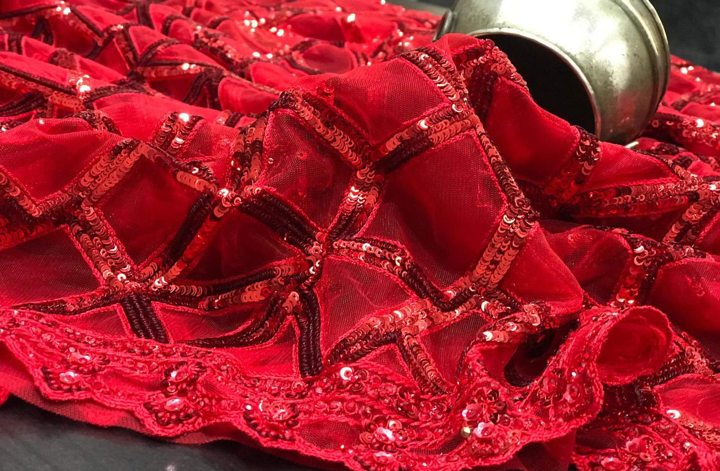 Red Velvet saree bridal saree Indian dresses SaffronFashion