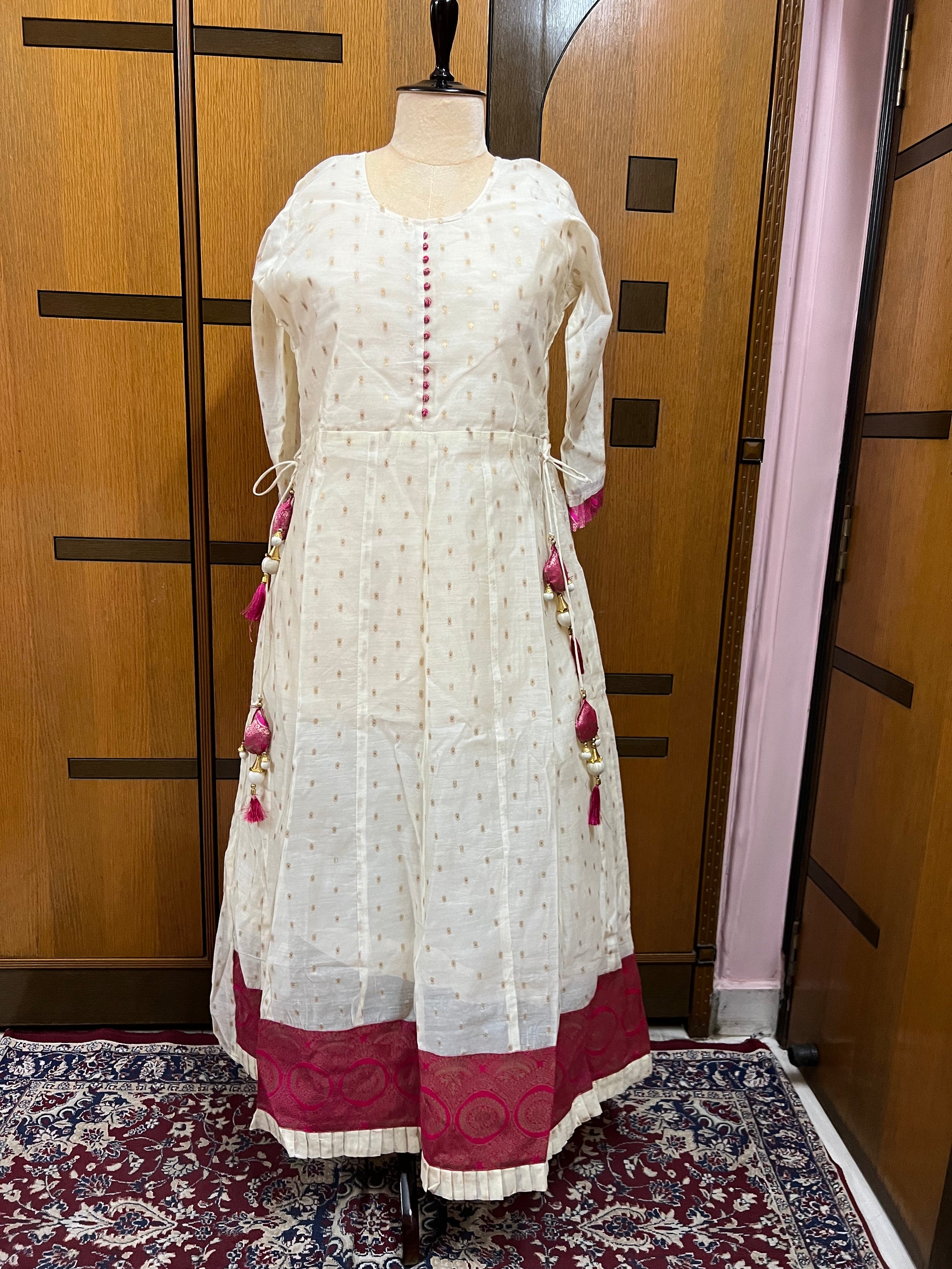 Pink Anarkali women Kurti Dupatta Set - Saffronfashionindia