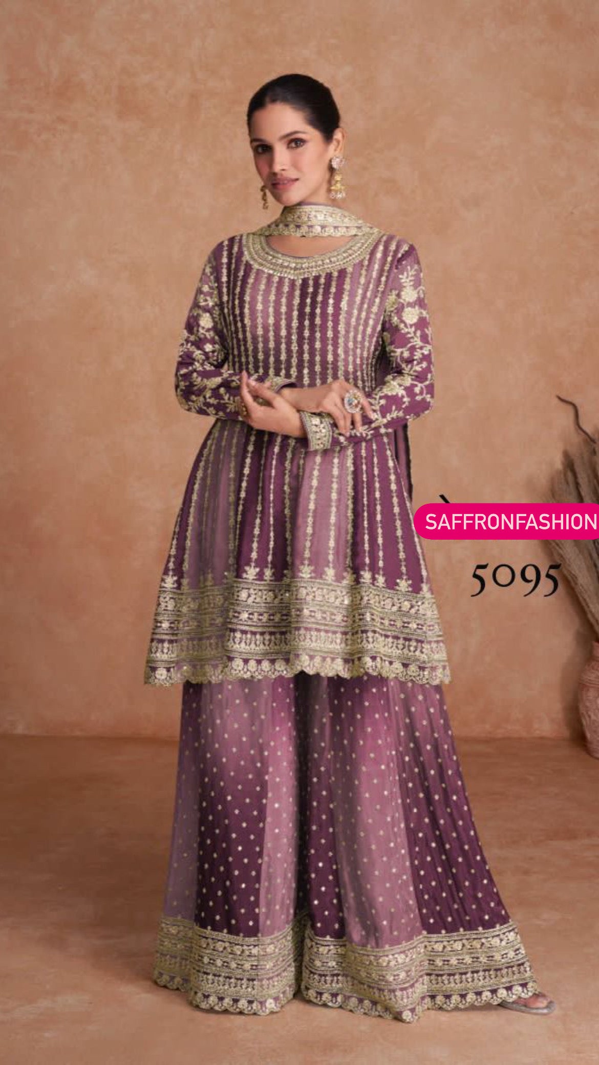 Ruvika chinon dress Indian dress - Saffronfashionindia