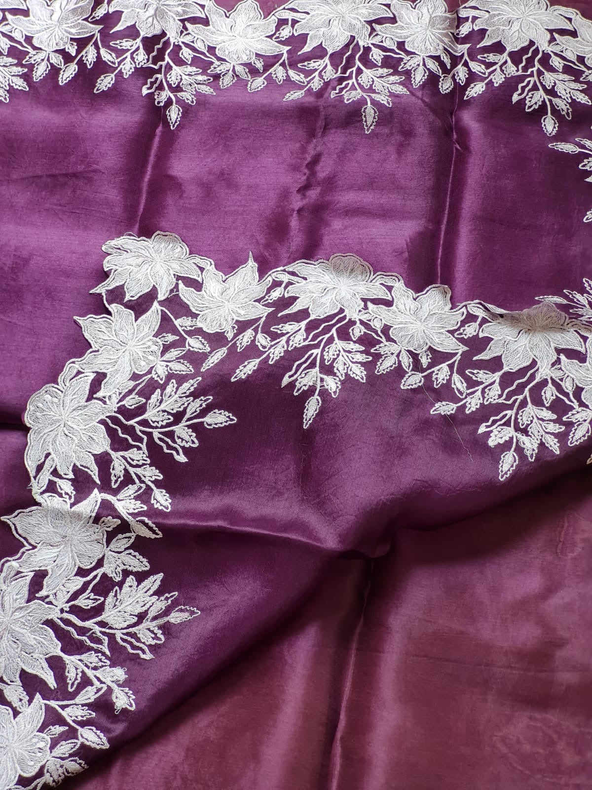 Ivisha Organza silk saree Indian wedding sarees blouse SaffronFashion