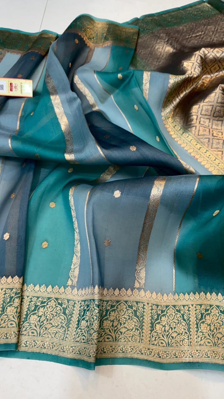 Handloom Kora saree organza saree women saree blouse SaffronFashion